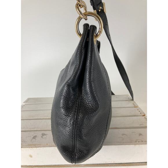 MICHAEL KORS MEDIUM SIZE BLACK PEBBLED LEATHER CROSSBODY BAG - Picture 2 of 16